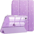 Fintie Slim Case for iPad Mini 7 (A17 Pro, 7th Generation) 2024 / iPad Mini 6 (6th Gen) 8.3 Inch - [Built-in Pencil Holder] Glittering Sparkly Shockproof Cover w/Shiny Clear Back Shell, Purple