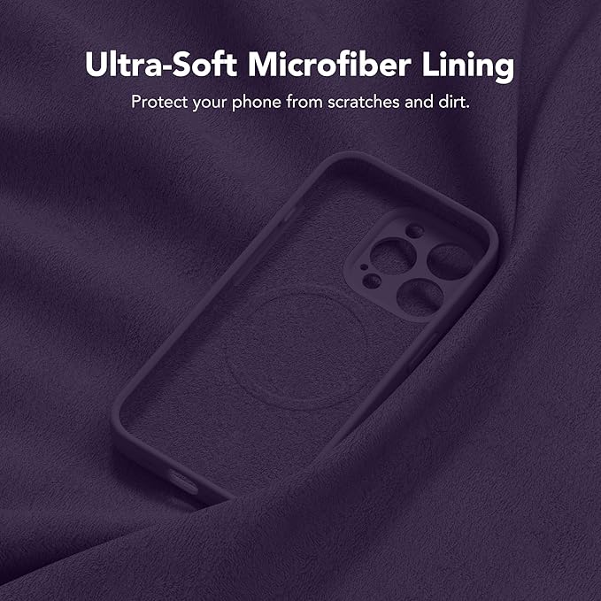 Magnetic for iPhone 14 Pro Case, Compatible with MagSafe, [Full Camera Protection][Screen Protector] Silicone Shockproof Protective Phone Case for iPhone 14 Pro 6.1", Deep Purple