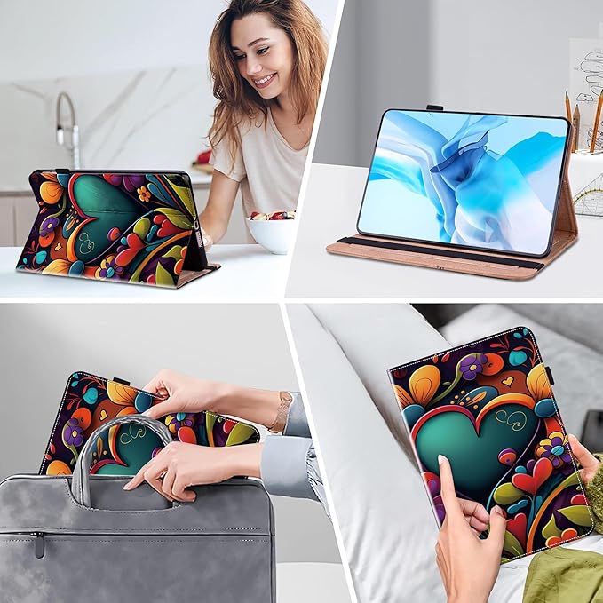 Case for iPad mini 5 (5th Generation,2019), iPad mini 4 3 2 1 Case 7.9 Inch with Auto Wake/Sleep & Elastic Band & Card Slot/Holder, Multi-Angle Viewing Stand Cover - Watercolor