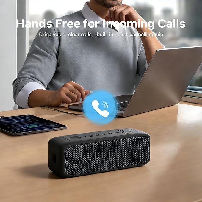 NOBIS 20W Speakers Bluetooth Wireless, IP68 Waterproof Speaker, Up to 24H Playtime, TWS Pairing, Bluetooth 6.0, EQ Mode，Hands-Free Call with App Control for Outdoor, Travel, Home