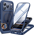 Miracase for iPhone 17 Pro Max Case 6.9" Full-Body Phone Case with Built-in Glass Screen Protector& Full Camera Protector,[Magnetic with MagSafe] Drop Proof 17 ProMax Cover, Blue