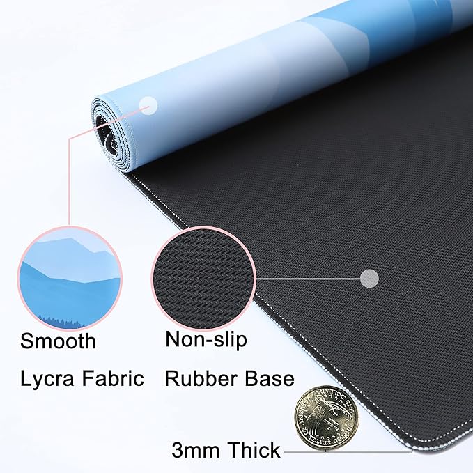 Desk Mat,Large Mouse Pad 35''×15.6'' XXL Extended Mouse Pad Mat Desk Pad with Non-Slip Base Mousepad for Computer,Office,Keyboard and Laptop - with God