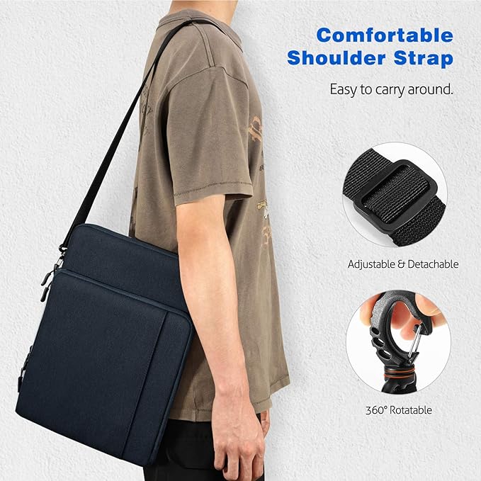 MoKo 10-13 Inch Tablet Sleeve Bag Carrying Case with Pockets Fits New 13-inch iPad Air M4 2026 & Pro M5,Pro 12.9/11,iPad 10th/Air 5/4th 10.9,i-Pad 7/8/9th 10.2, Galaxy Tab S8+/S9+ 12.4, Indigo