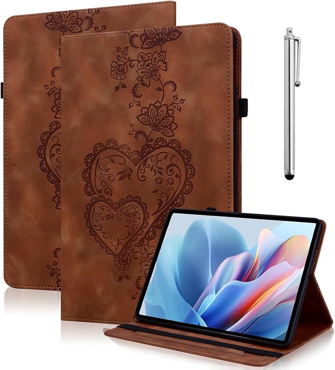 Case for iPad mini 7 2024 (A17 Pro) / 6 2021, iPad mini 7th/6th Generation Case 8.3 inch, Embossed PU Leather Stand Cover with Card Slots, Brown