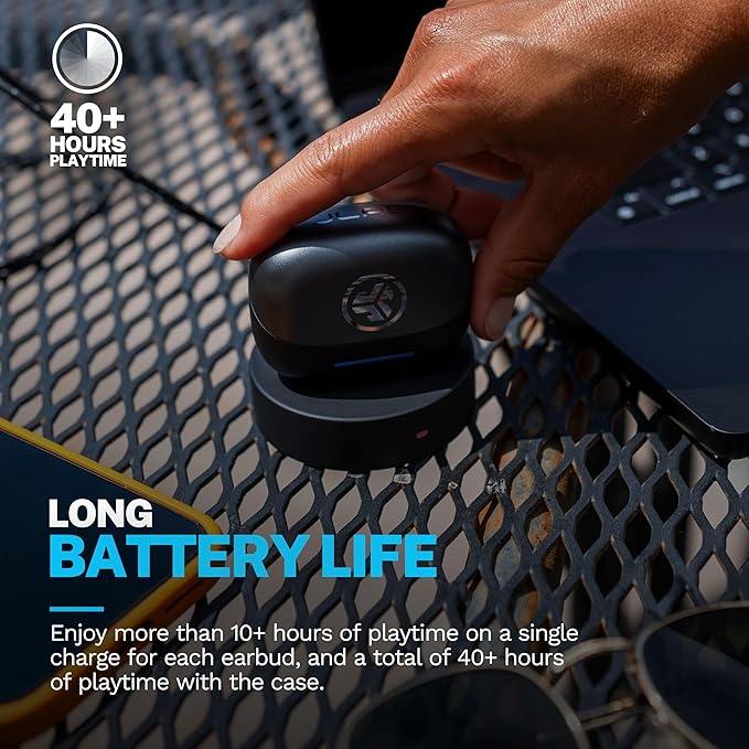 JLab Epic Pods ANC, True Wireless Earbuds, Active Noise Cancelling, Bluetooth, Black