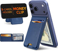 ExtreLife For Magsafe Wallet with Money Clip, Strongest Magnetic Wallet for iPhone 17/16/15/14/13/12 Series, Adjustable Stand, ID Window, 5 Card Holder, RFID Blocking, Not for 13/12 Mini, Navy Blue