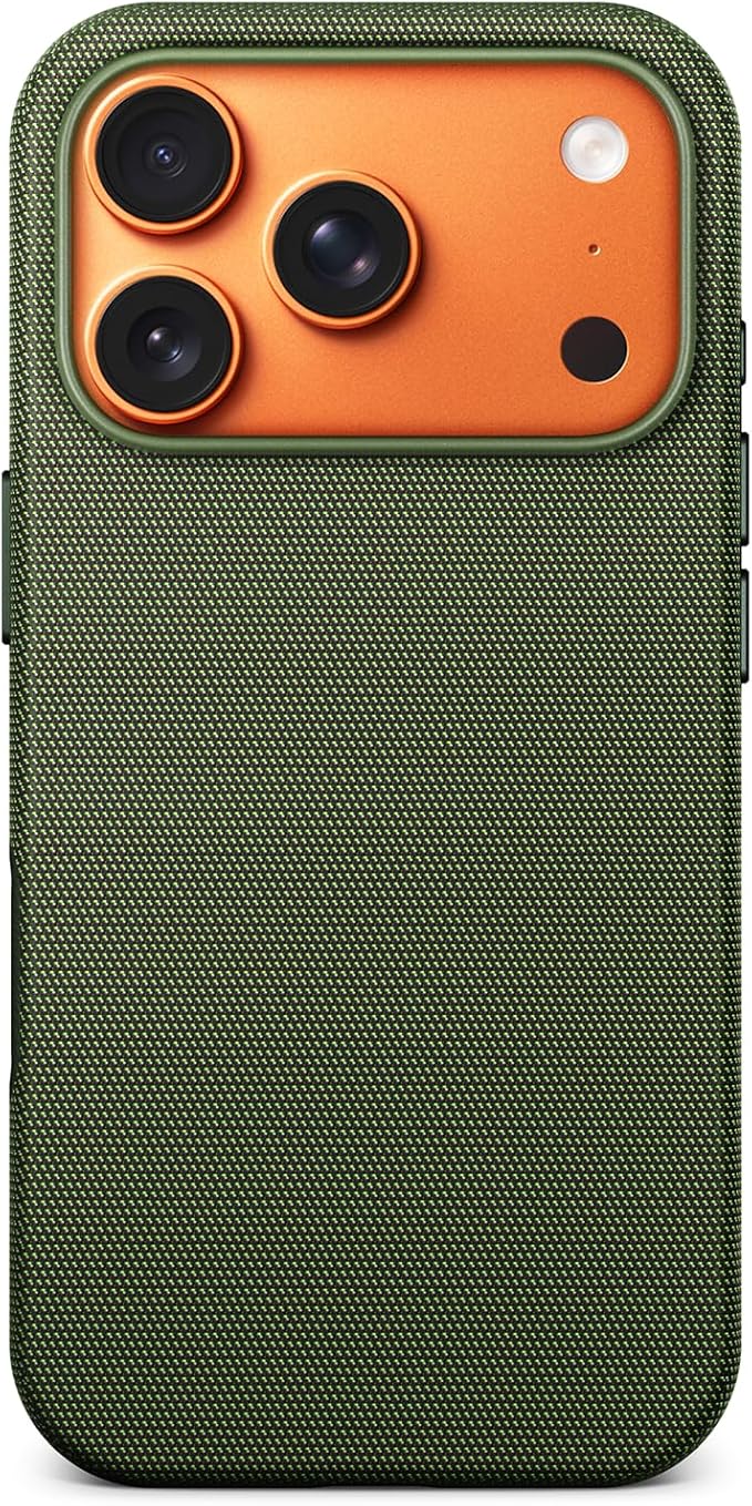 Mkeke for iPhone 17 Pro Case Techwoven Green, [Compatible with MagSafe] [Camera Control Cover] [Premium Tech Woven Fabric] [Drop Protection] Shockproof Skin-Friendly