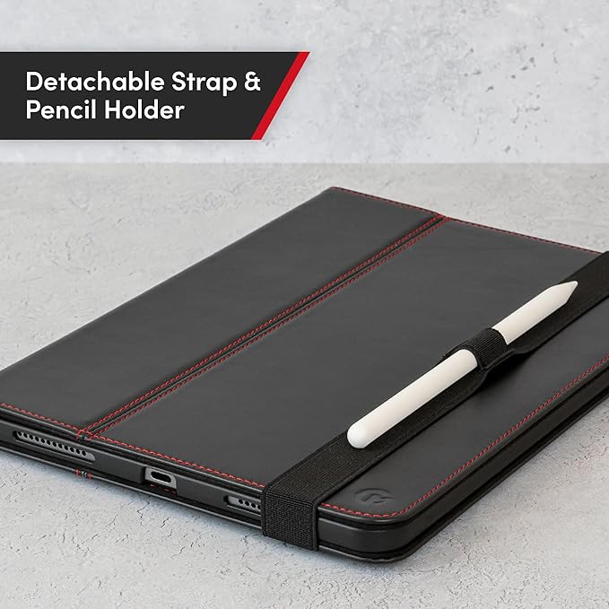 Casemade Real Leather Case Compatible with iPad Pro 11” 1st/2nd/3rd/4th Gen (2018/2020/2021/2022) - Full-Grain Leather Cover, Auto Sleep/Wake, Dual Stand Position (Black)