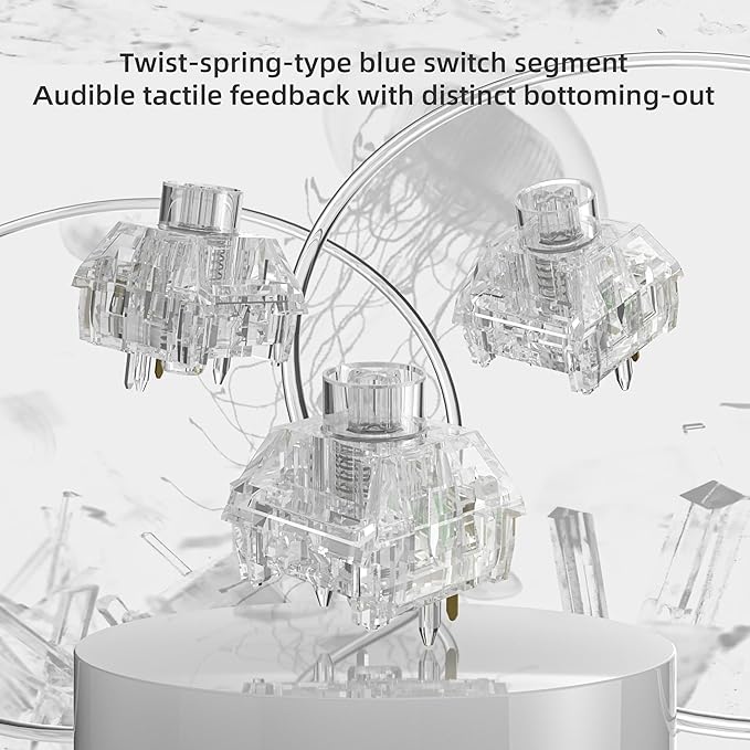 Kailh Box Jellyfish PRO Fully Transparent RGB Linear Mechanical Keyboard（Glass Jellyfish 72pcs）