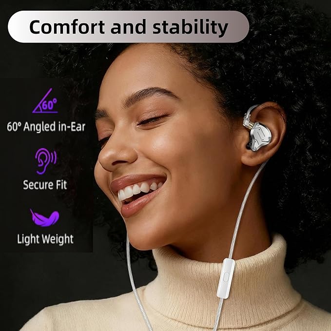 KZ ZS10 PRO in Ear Monitor Headphones, 4BA+1DD 5 Hybrid Driver Gaming Earbuds Wired Earphones, HiFi Clarity Sound Immersive Bass IEMs for Gaming Musician Audiophile (Matte Black Without Microphone)