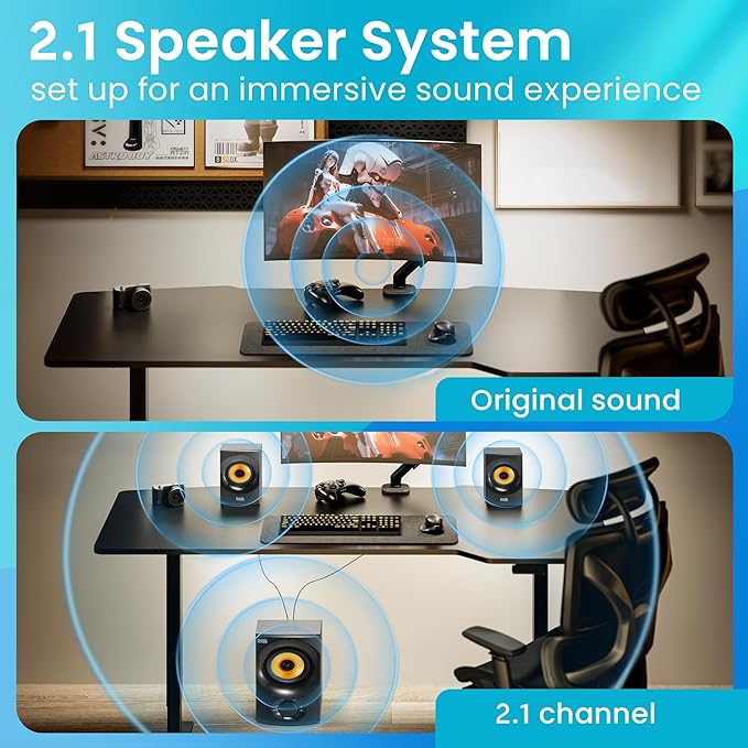 Acoustic Audio by Goldwood Bluetooth 2.1 Speaker System 2.1-Channel Home Theater Speaker System, Black (AA2170)