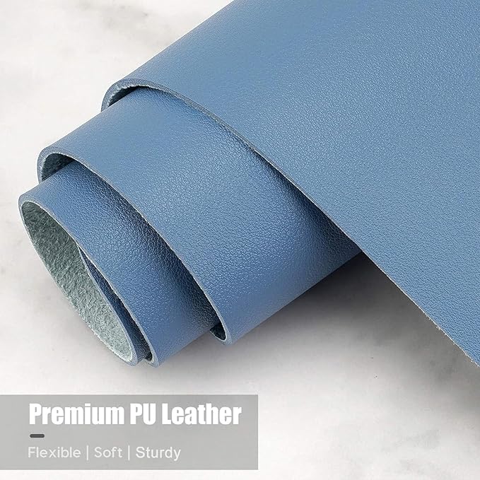 Hsurbtra Desk Pad, 30" x 14" PU Leather Desk Mat, XL Extended Mouse Pad, Waterproof Desktop Blotter Protector, Non-Slip Ultra Thin Large Laptop Keyboard Writing Mat for Office Home, Dark Blue