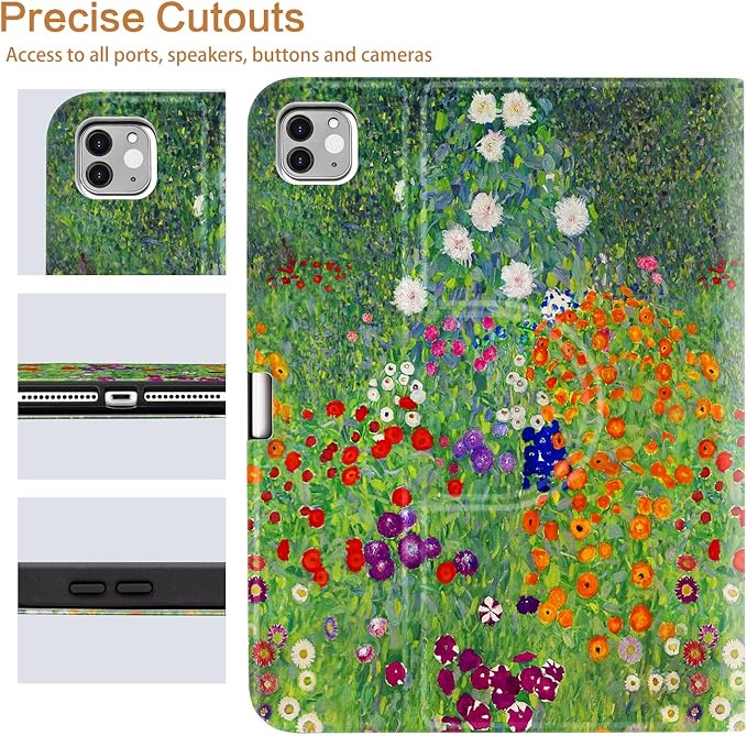 Vimorco for iPad Air 11 Inch Case M4 2026, for iPad Air 5th/4th Gen Cases 10.9-inch,for iPad Pro 11 Inch Case 4th/3rd/2nd/1st Generation 360 Degree Rotating Pencil Holder 4 Viewing Angles, Garden