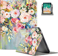 for iPad (A16) 11Th/10Th Generation Case 2025/2022, for iPad A16 Case 11th/10Th Generation 360 Degree Rotating Pencil Holder, Auto Wake/Sleep 4 Viewing Angles Slim Cover, Oil Painting Flowers