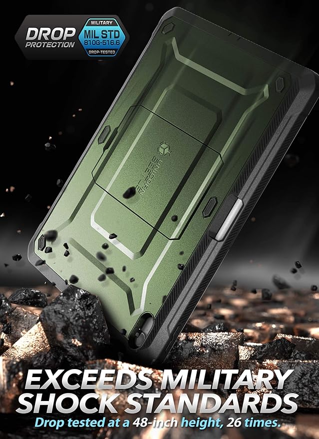 SUPCASE Unicorn Beetle Pro Series Case Designed for iPad Air 4 (2020) 10.9 Inch, with Pencil Holder & Built-in Screen Protector Full-Body Rugged Heavy Duty Case (Green)