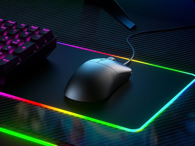HK GAMING Mira XM1 Ultra Lightweight Gaming Mouse | 58 Grams | max 16000 cpi | 1kHz USB Wired | 6 Buttons | Anti Slip Grips (Black)