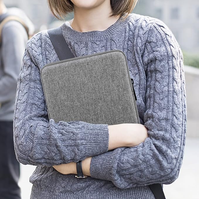 MoKo 9-11 Inch Tablet Sleeve Bag Carrying Case Fits New 11inch iPad Air M4, iPad A16 2025, iPad Pro 11 M4, Air 5/4/3, iPad 10/9/8th Gen, Tab S8/S9 11", Tablet Carrying Case, Light Gray