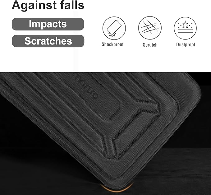 MOSISO 15.6 inch Laptop Hard Case, 15-16 inch Waterproof Shockproof Computer Bag Compatible with MacBook HP Dell Lenovo Asus, Geometric Splicing Carrying Sleeve Bag with Handle&Raised Pocket, Black