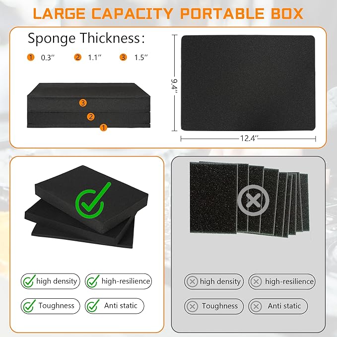 13 Inch Aluminum Carrying Case 13 X 10 X 5.5 Inch Ideal for Microphone & Camera Gear Transportation, DJ Mixer Case with Customizable Pre-Diced Foam, Black
