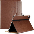 ProCase for iPad A16 11th Generation 11 Inch 2025/iPad 10th Generation Case 10.9 Inch 2022, iPad 11/10 PU Leather Case Business Stand Cover Smart Folio with Hand Strap Front Pocket Pen Loop -Brown