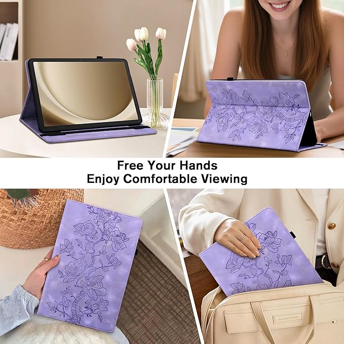 Case for iPad 6th/5th Generation 9.7 Inch 2018/2017, iPad air 2 Cover,Auto Wake/Sleep Slim PU Leather Folio Cover with Multi-Angle Stand and Pen Holder, Purple