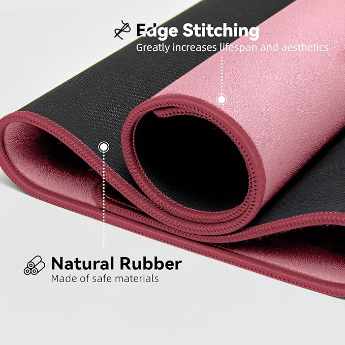 Reniteco Waterproof Large Gaming Mouse Pad with Durable Stitched Edges, Non-Slip Rubber Base, Grainy Jacquard Mouse Mat Desk Pad for Home Office Gaming, 35.4''x15.7''x0.12'', Pink