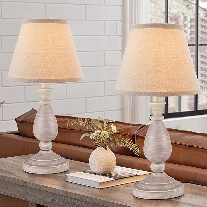 Farmhouse Table Lamps Set of 2, Touch Control & 3 Way Dimmable, Rustic Retro Bedside Lamps for Bedroom Living Room Office (Bulb Included)
