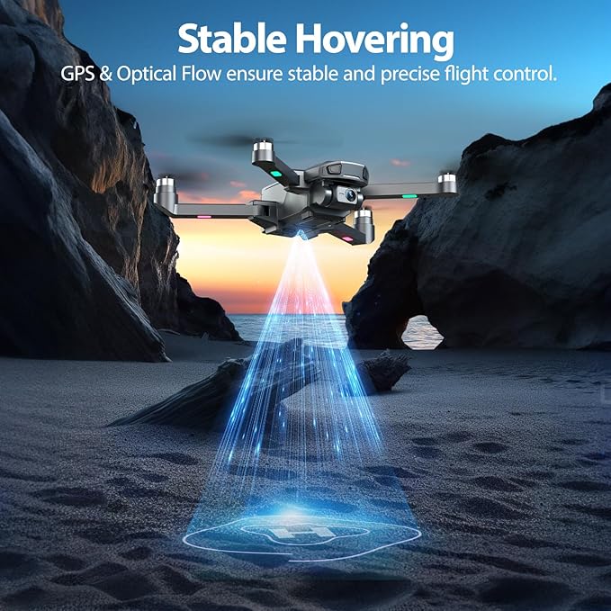 Drones with Camera for Adults 4K, WF33 GPS Foldable FPV Drone with 4.5" LCD Screen on Controller, Under 249g, Brushless Motor, Return Home, 5G Transmission, 40 Mins Flight Time, 8GB Card