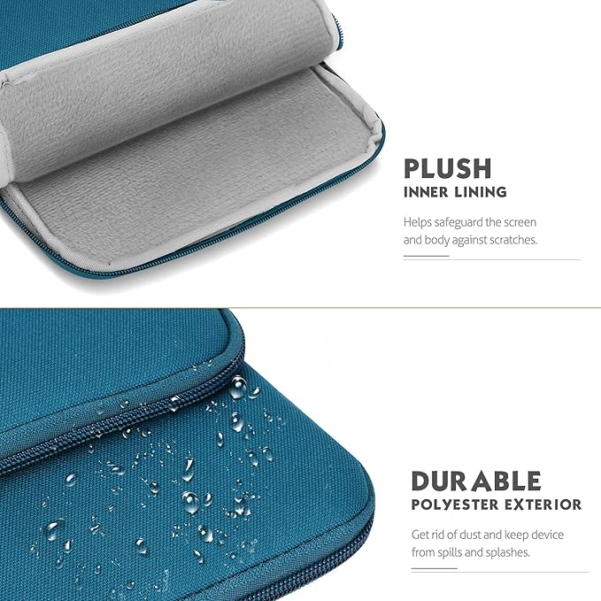 MoKo 9-11 Inch Tablet Sleeve Bag Carrying Case with Storage Pockets Fits New 11-inch iPad Air M4 2026/iPad Pro M5, iPad Pro/A16 11, iPad Air 5/4th 10.9, iPad 9/8th 10.2, Tab S8/S9 11,Peacock Blue