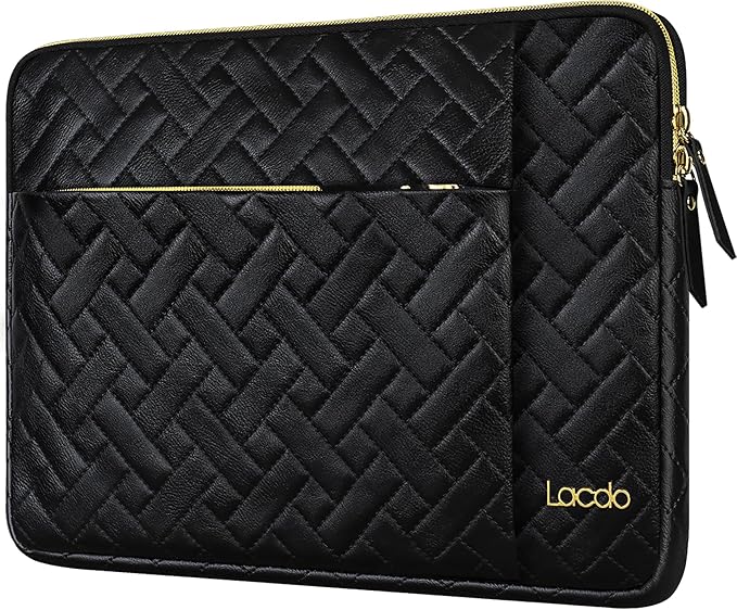 Lacdo Laptop Sleeve Case for 14 inch New MacBook Pro M5 Pro/Max A3426 A3427 (2026), M5/M4/M3/M2/M1 A3434 A3112 A3401 A3185 A2918 A2992 A2779, 13.8 inch Surface Laptop 7th Computer Bag, Elegant Black