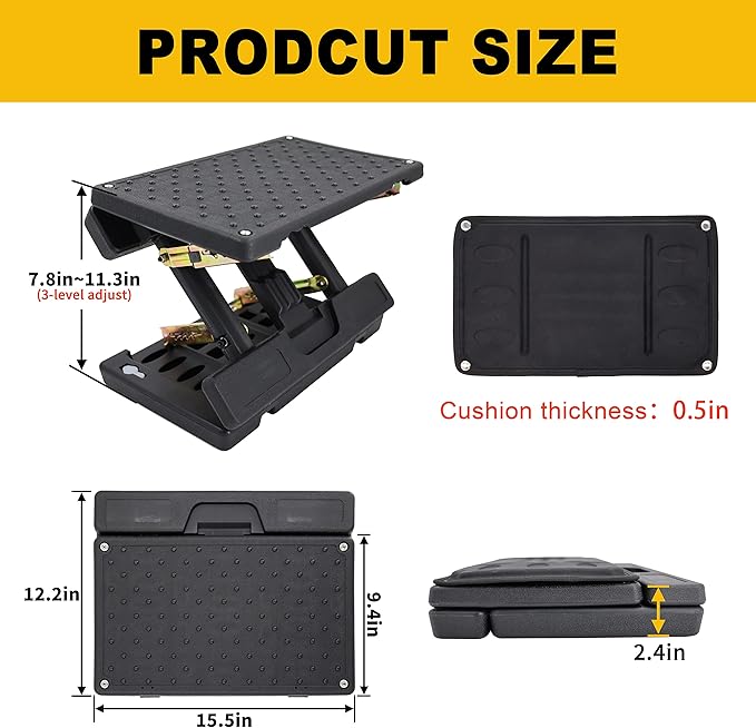 Adjustable Foot Rest Under Desk - Ergonomic Office Foot Stool with Massage, Leg Rest for Desk, Anti-Slip Design for Home & Work, Improves Posture (Black)