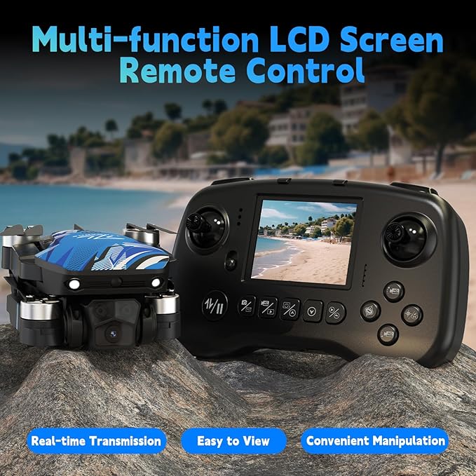 TTROARDS Drone with 4k Camera for Adults, Drone with LCD Screen 2.8 Inch, 32G SD Card, Professional Brushless Motor 270° Obstacle Avoidance, Foldable Remote Control Mini Quadcopter for Beginners