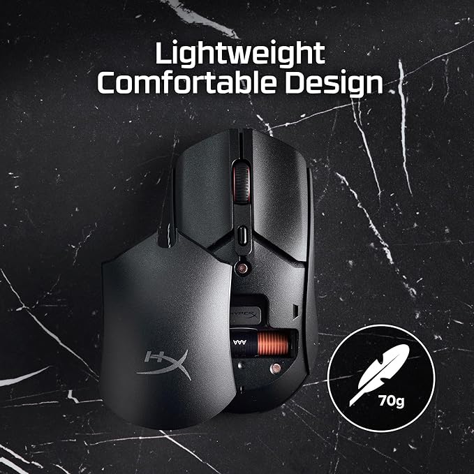 HyperX Pulsefire Haste 2 Core Wireless – Gaming Mouse for PC, Long Battery Life, Lightweight, Custom Core Sensor, Dual Wireless Connectivity, Black