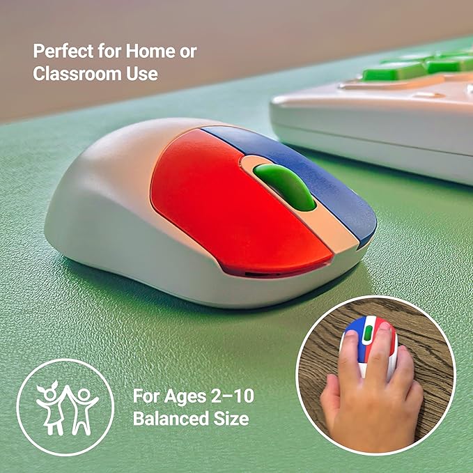 Clevy Kids Mouse - Colorful Ergonomic USB Computer and Laptop Kids Mouse for School and Home Computer Use - Wired Children Friendly - Compatible with Windows, macOS, Chromebook