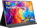 Yodoit Portable Monitor 15.6" 1920×1080 FHD IPS Travel Screen Display with USB-C Plug & Play, Built-in Speakers Smart Cover for MacBook PC Xbox, Extended Display for Remote Workers (Black)