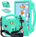 AKABEILA Compatible with Honor Pad X8a 2024/Infinix Xpad 11 inch 2024 Tablet Case, Kids Friendly Universal Lightweight Shockproof Protective Case with Shoulder Strap & Stand Handle Mint Green