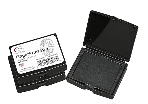 Lee Products Co. Inkless Fingerprint Pad, 2.25 x 1.75 Inches, Black, Pack of 3, for Check Endorsement and Document Verification