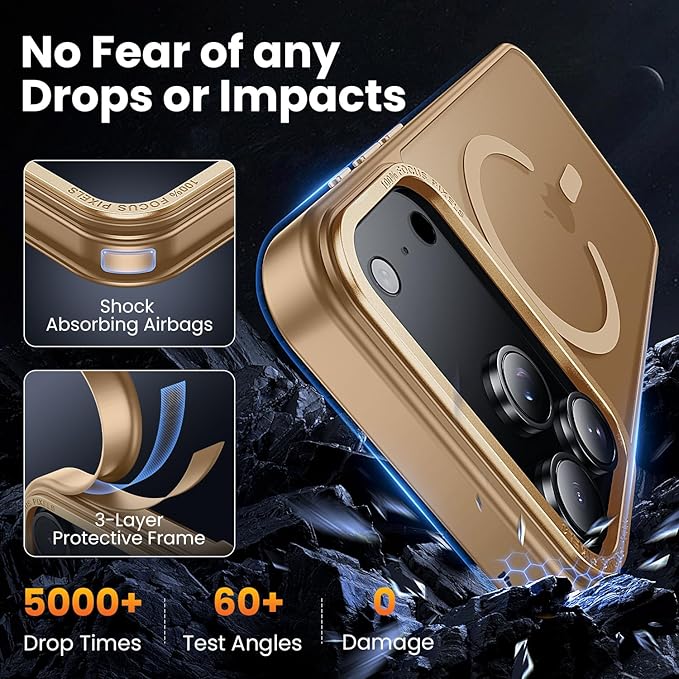 for iPhone 17 Pro Case with 2X Screen Protectors [Compatible with MagSafe] Military Grade Drop Protection Skin Feeling Cover Shockproof Slim Fit iPhone 17 Pro Phone Case 6.3 inch,Brown