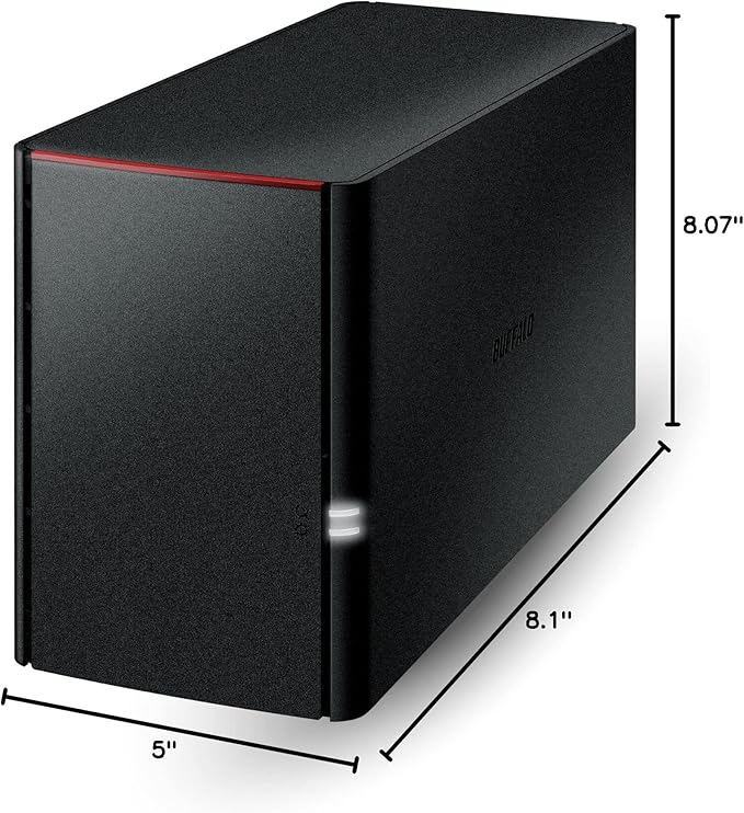 BUFFALO LinkStation 220 4TB 2-Bay NAS Network Attached Storage with HDD Hard Drives Included NAS Storage that Works as Home Cloud or Network Storage Device for Home