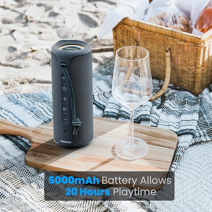 MIATONE Bluetooth Speakers 36W TWS Portable Speaker with Stereo Sound Bass, Bluetooth 5.3 Wireless USB Type C Outdoor, 5000mAh 24H Playtime IPX7 for Present, Boy Friend Gifts for him (Blue)