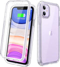 Diaclara Compatible with iPhone 11 Case, Full Body Rugged with Built-in Touch Sensitive Anti-Scratch Screen Protector, Soft TPU Bumper Case Clear Compatible with iPhone 11 6.1" (Clear Glitter)