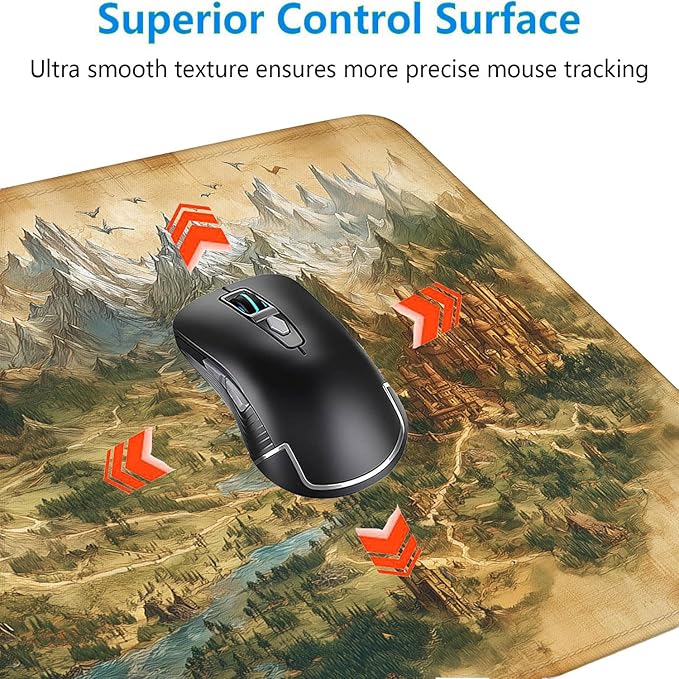 Game Map Gaming Mouse Pad Desk Pad Fantasy Treasure Map Ancient Scroll Mouse Pad Large Mousepad Extended Laptop Keyboard Mat Gaming Desk Pad Mouse Mat Office Computer Keyboard Laptop Home 35.4"x15.7"