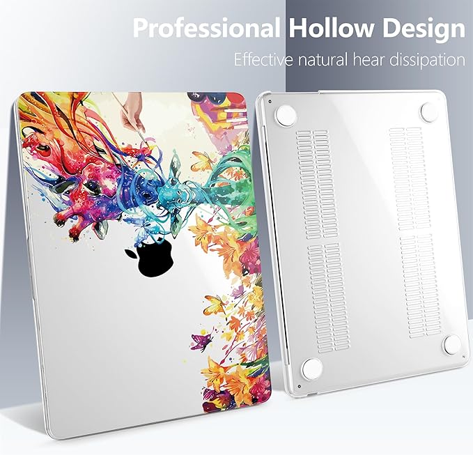 Batianda Premium Case for New MacBook Air 15 inch with M5 M4 M3 M2 Chip 2026 2025 2024 2023 Release, Designed Ultra-Slim Hardshell & Keyboard Cover & Screen Protector 4-in-1 Bundle, Colorful Deer