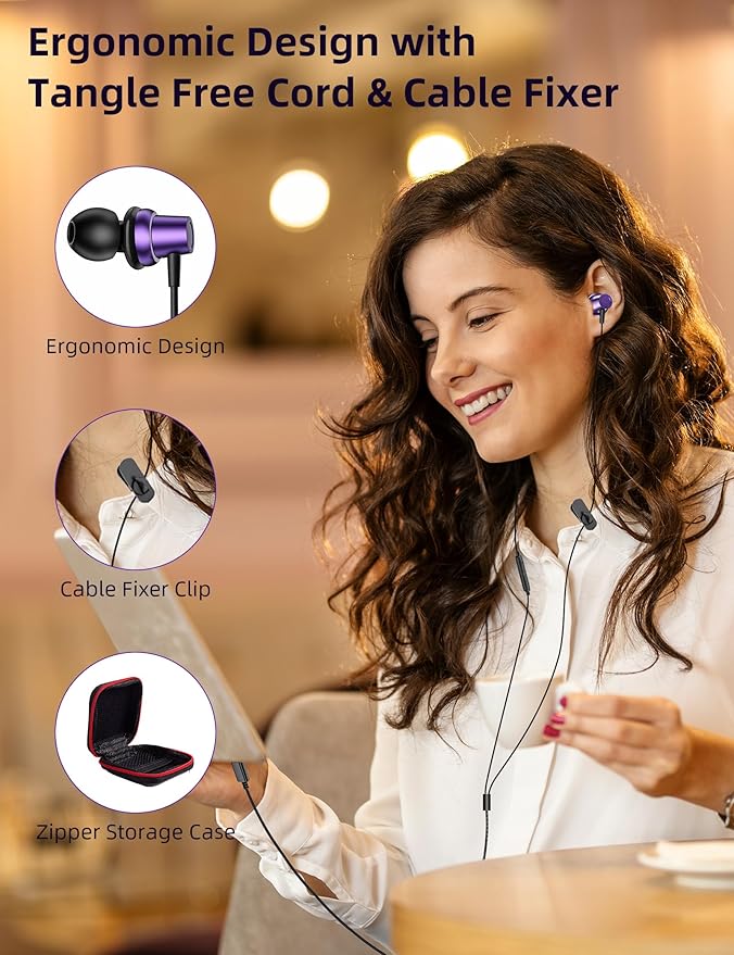 USB C Headphones for iPad A16 11 10 Noise Canceling in-Ear Wired Earbuds with Mic Volume Control Type C Earphone for iPhone 17 Pro Max 16e 16 15/Samsung S26 S25 S24 S23 Flip A17/Pixel 9 9a 10/Android