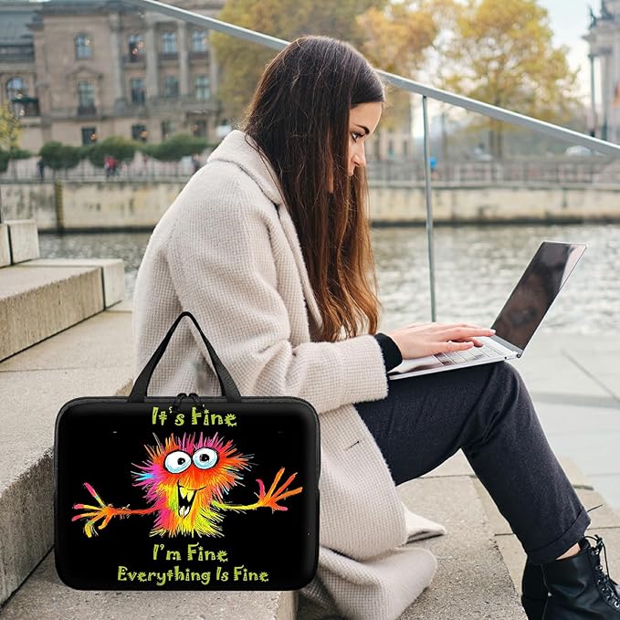 Laptop Sleeve Case Bag 13 inch, Colorful Little Monsters Slim Carrying Case Handbag Travel Laptop Bag for 13 inch MacBook Air M3/M2/Pro M2/ 13" iPad Pro/Air M4/M2 2024