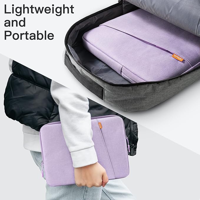 JETech Laptop Sleeve for 13-14Inch MacBook Neo (A18 Pro), MacBook Air/Pro (M1-M5) 2020-2026, 13-13.6 Inch Notebook, Waterproof Shock Resistant Bag Case with Accessory Pocket (Light Purple)