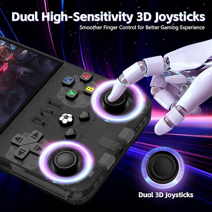 R36MAX Retro Handheld Gaming Console, Built-in 22,000+ Classic Games, Open Source Linux System, Portable Game Emulator Console, 4.0-Inch 4K HD IPS Screen Video Player, 4000mAh Battery (Black 128GB)