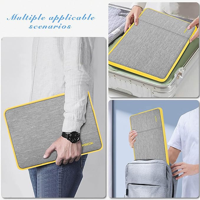 Hseok Laptop Case 13.3-14 Inch Sleeve, Water-Resistant Computer Bag Compatible with MacBook Neo/Pro 14" M5/M4/M3/M2/M1 and All 13.3" Mac Air/Pro, XPS 14 and Most Popular 13.3"-14" Notebook，L02G01