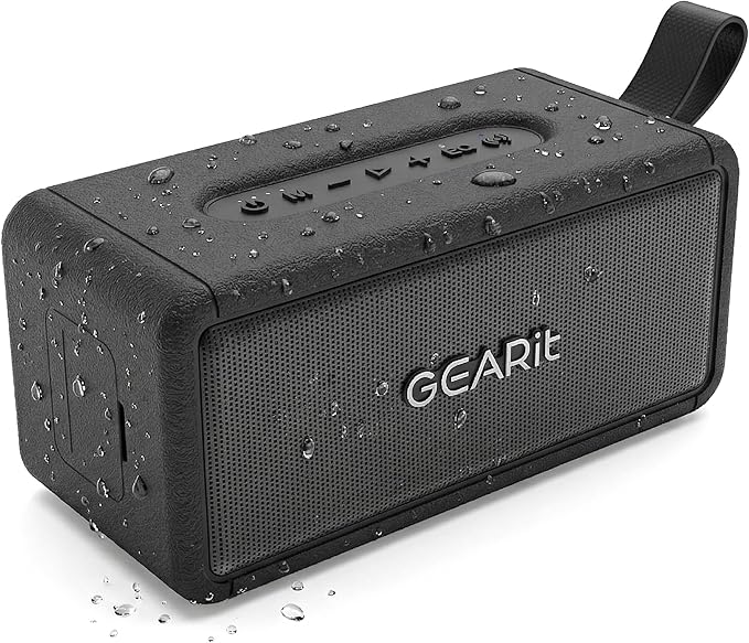 GEARit Portable Wireless Speaker | 40W Bluetooth Speaker V5.3 Deep Bass | IPX6 Waterproof TWS Pairing 15H Playtime Aux/USB/MicroSD for Camping Beach Party Garage RV Birthday Gifts