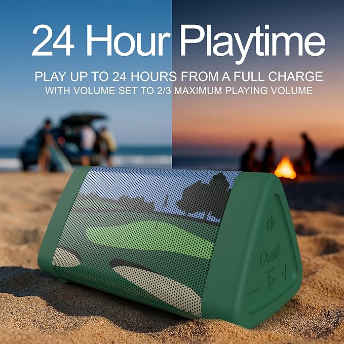 OontZ Angle 3 (4th Gen) – Portable Bluetooth Speaker, 12W Stereo Sound, 24 Hour Playtime, Rich Bass, 100 Foot Wireless Range, Waterproof, Home, Outdoor, Travel, Great Gift and Golf Speaker (Green)